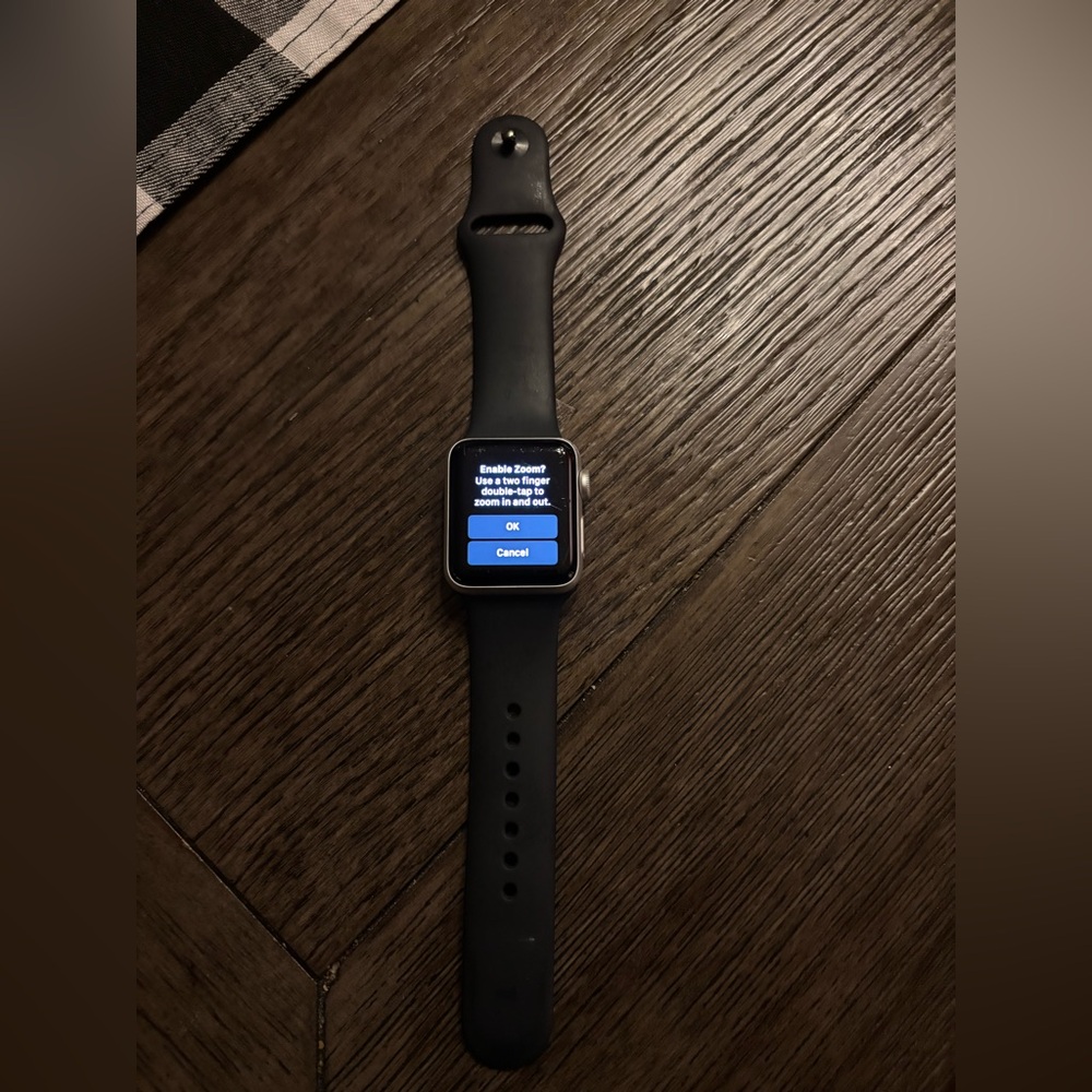 Apple Watch 3 series  with Black Silicone Band - excellent condition